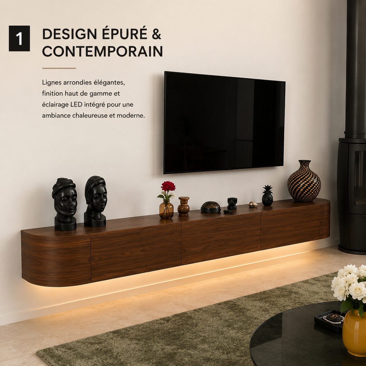 Meuble TV arrondis