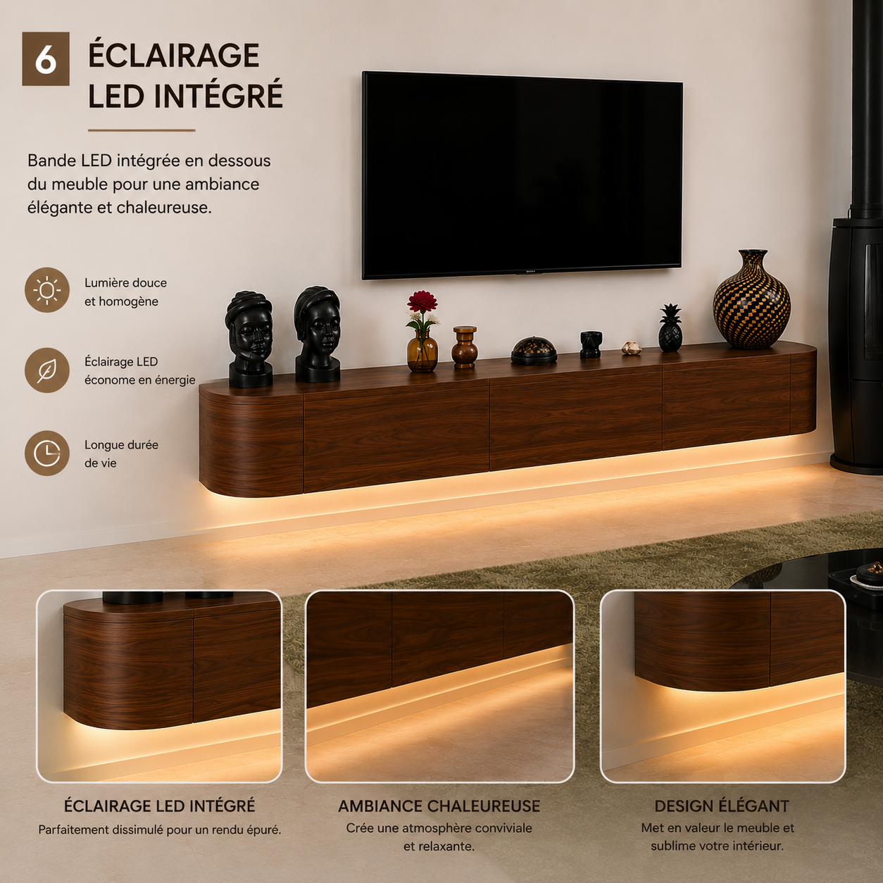 Meuble TV arrondis