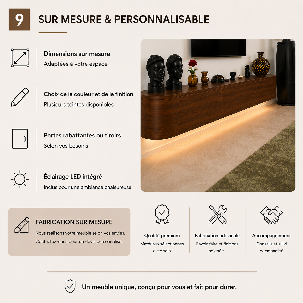 Meuble TV arrondis