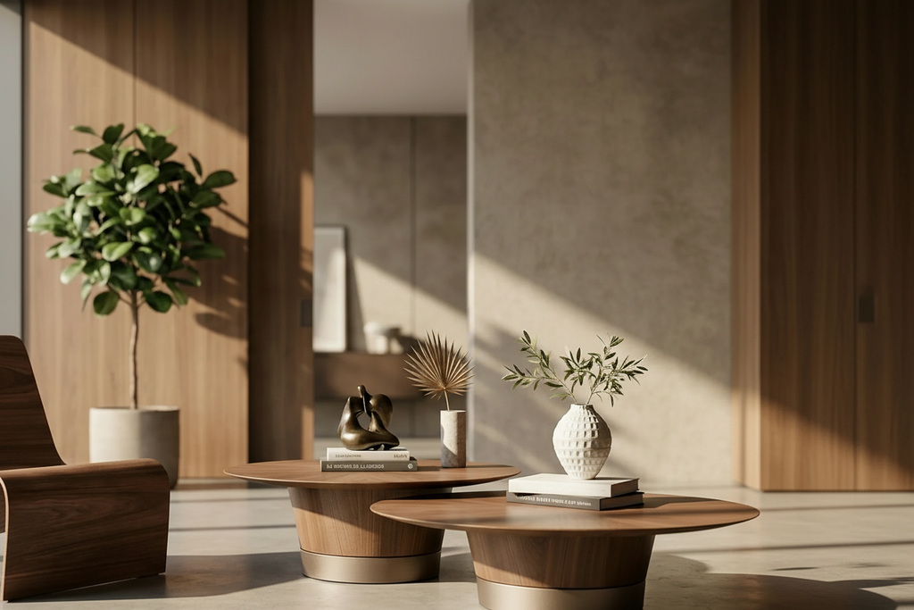 Table basse London — mise en scène intérieur luxe