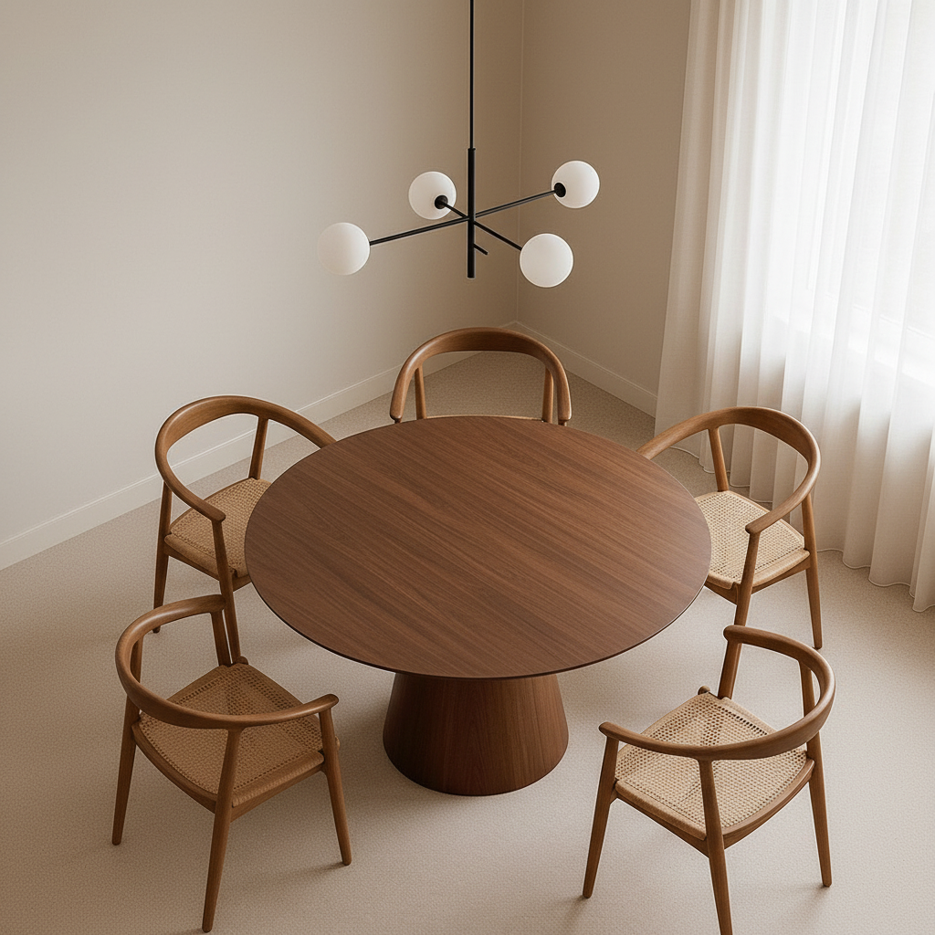 Table Ronde + Chaises - Vue du dessus